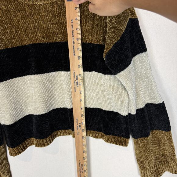 Volcom True To This Sweater Womens XS Multicolor Striped Chenille Long Sleeve - Picture 9 of 10